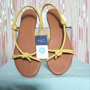 Pastel Yellow Strap leather Sandals